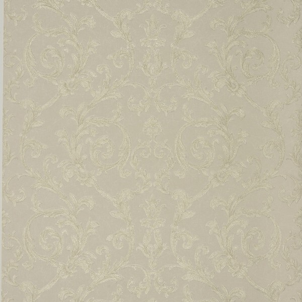 Papel De Parede Floral Off White E Glitter