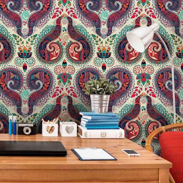 Papel De Parede Floral Paisley - 0 50 X 3 00 Metros