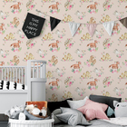 Papel De Parede Floral Rosa Aquarela Flores Primavera Viva La