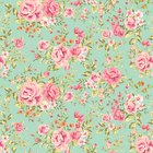 Papel De Parede Floral Rosa Com Fundo Verde 2,50m