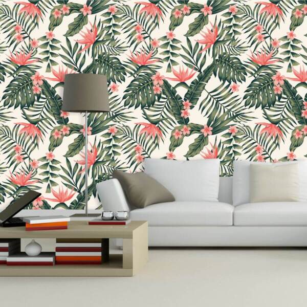Papel De Parede Floral Tropical 300