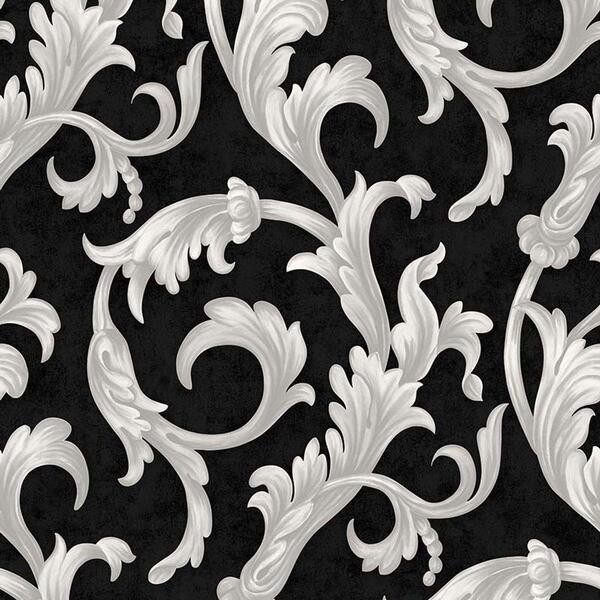 Papel De Parede Florence Preto Arabesco