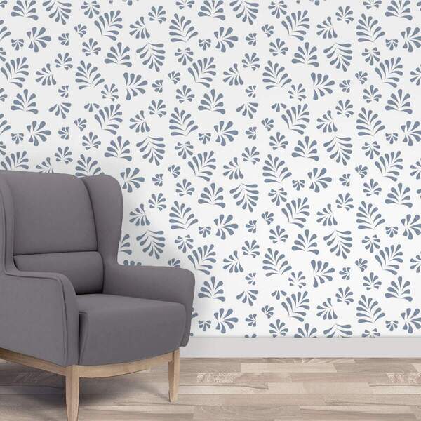 Papel De Parede Flores Abstrato Minimalista-60x300cm