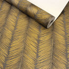 Papel De Parede Folhagem Dourada