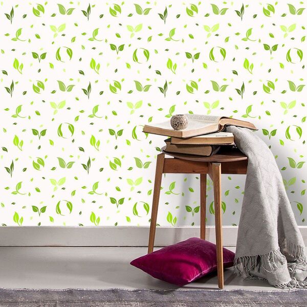 Papel De Parede Folhas Ao Vento - 0 50 X 3 00 Metros