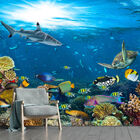 Papel De Parede Fundo Do Mar Tartaruga Peixes Sala Adesivo -