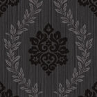 Papel De Parede Fusion Damask Grafite Preto - Rolo: 10m X 0,5