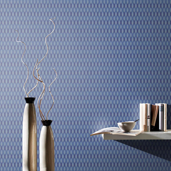 Papel De Parede Fusion Movimento Azul Brilho - Rolo: 10m X 0,