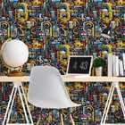 Papel De Parede Gamer 3d Arte Abstrata Auto Colante Colorida