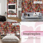 Papel De Parede Gamer 3d Arte Colorida Auto Colante Estilo Gr