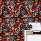 Papel De Parede Gamer 3d Arte Colorida Auto Colante Estilo Gr