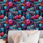 Papel De Parede Gamer 3d Arte Pintura Coraçao Rosa Estilo Gra