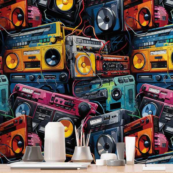 Papel De Parede Gamer 3d Auto Colante Pintura Colorida Estilo