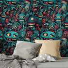 Papel De Parede Gamer 3d Cartoon Arte Azul Efeito Realista Ge