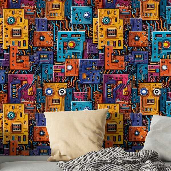 Papel De Parede Gamer 3d Cartoon Decorativo Auto Colante Dese