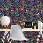 Papel De Parede Gamer 3d Grafite Moderno Arte Colorida Auto C