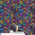 Papel De Parede Gamer 3d Grafite Moderno Arte Colorida Auto C