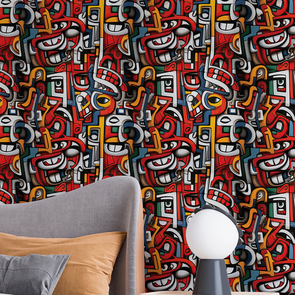 Papel De Parede Gamer Arte Pintura Colorida 3d Decorativo Efe