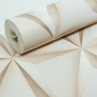 Papel De Parede Geométrico 3d Bege