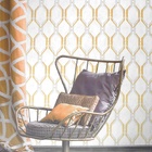 Papel De Parede Geométrico Abstrato Amarelo E Cinza - Coleção