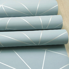 Papel De Parede Geométrico Azul Metalizado