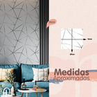 Papel De Parede Geométrico Branco Prata Auto Colante 9m