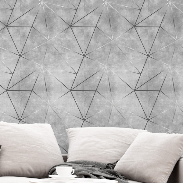 Papel De Parede Geométrico Cimento Queimado Sala Quarto 6m