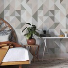 Papel de Parede Geométrico Cinza 9,5x0,53cm Bobinex