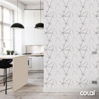 Papel De Parede Geométrico Cinza Fio Prata Auto Colante 12m