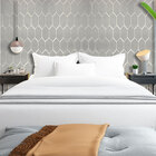 Papel De Parede Geométrico Cinza Metálico