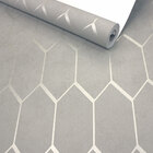 Papel De Parede Geométrico Cinza Metálico