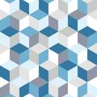 Papel De Parede Geomêtrico Cubos Azul-60x300cm