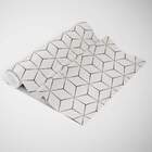 Papel De Parede Geomêtrico Cubos Contorno-60x300cm