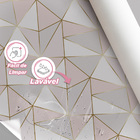 Papel De Parede Geométrico Decor Fio Gold Auto Colante 6m
