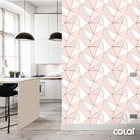 Papel De Parede Geométrico Decor Fio Rosê Auto Colante 9m