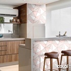 Papel De Parede Geométrico Decor Fio Rosê Auto Colante 9m