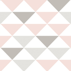 Papel De Parede Geométrico Em Branco, Cinza E Rosa 3,50m