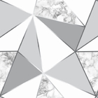 Papel De Parede Geométrico Mármore E Prata Auto Colante 15m