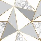 Papel De Parede Geométrico Mármore Fio Gold Auto Colante 6m