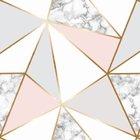 Papel De Parede Geométrico Mármore Rose Gold Lavável 18m