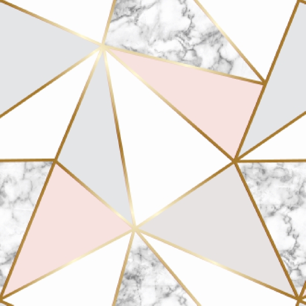 Papel De Parede Geométrico Mármore Rose Gold Lavável 3m