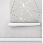 Papel De Parede Geométrico Mescla Silver Para Quarto E Sala 1