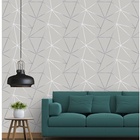 Papel De Parede Geométrico Mescla Silver Para Quarto E Sala 1