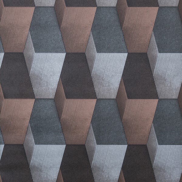 Papel De Parede Geométrico Mosaico Marrom E Cinza