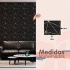 Papel De Parede Geométrico Negro Fio Gold Auto Colante 15m