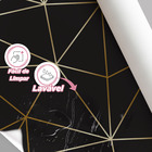 Papel De Parede Geométrico Negro Fio Gold Auto Colante 15m