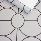 Papel De Parede Geométrico Preto E Branco Fio Metálico Dourado