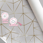 Papel De Parede Geométrico Quarto Gold Ouro Auto Colante 6m