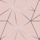 Papel De Parede Geométrico Rosê Fio Prata Auto Colante 18m