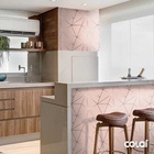 Papel De Parede Geométrico Rosê Fio Prata Auto Colante 18m